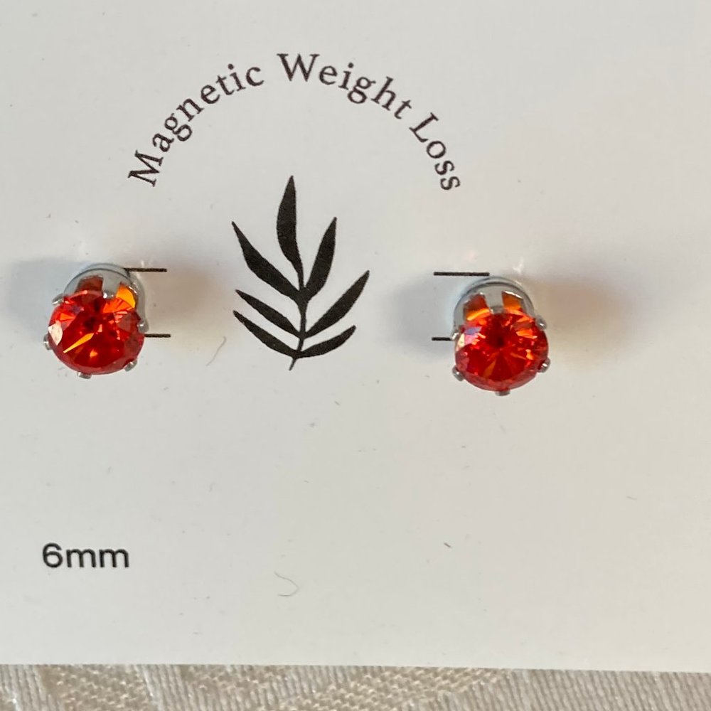 Tangerine Orange Crystal Magnetic Earrings